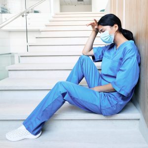 a stressed nurse